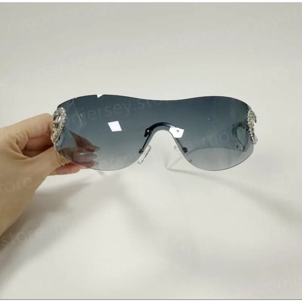 Fashion Designer Sunglasses for‎ Women Men Double Heart Shape Glasses